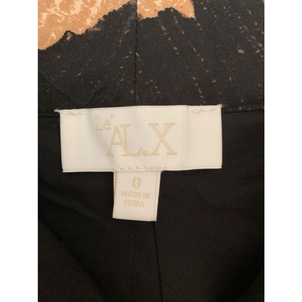 NWT Le’ AL.X Black & Tan Abstract Tie-Waist Shorts Pockets Size 0 - Picture 9 of 11